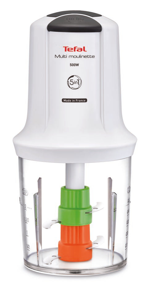 Tefal Multi Moulinette Chopper 5-in-1 0.5L 2 sharp blades + 2 serrated blades   MQ722