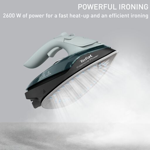 Tefal Freemove Power Cordless Steam Iron FV6672 ƒ?? Powerful 2600W, Lightweight, Smart Auto-Off, Anti-Drip, Anti-Scale