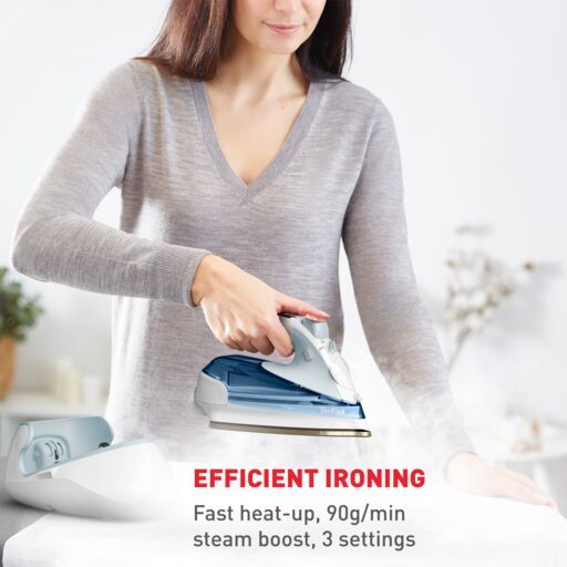 Tefal Freemove Mini Cordless Steam Iron FV6230 ƒ?? Powerful 1650W, Lightweight, Portable, Smart Auto-Off, Anti-Drip,?ÿAnti-