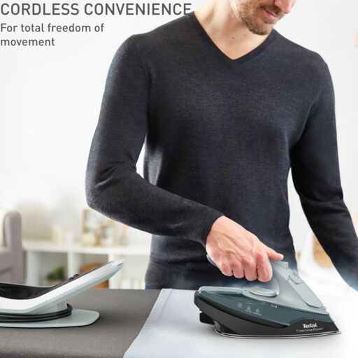 Tefal Freemove Power Cordless Steam Iron FV6672 ƒ?? Powerful 2600W, Lightweight, Smart Auto-Off, Anti-Drip, Anti-Scale