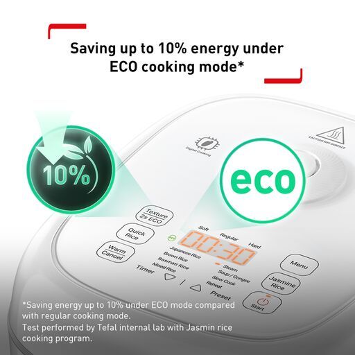 Tefal Delirice Fuzzy Logic 1.8L Rice Cooker RK7711 ƒ?? 10 cups, 11 programs, 2mm spherical pot with ceramic coating