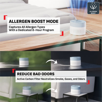 Tefal Air Purifier Pure Air Compact PT2220/Pure Air Mini PT1520-Compact,Lightweight,Allergen Free Comfort,HEPA Allergy +