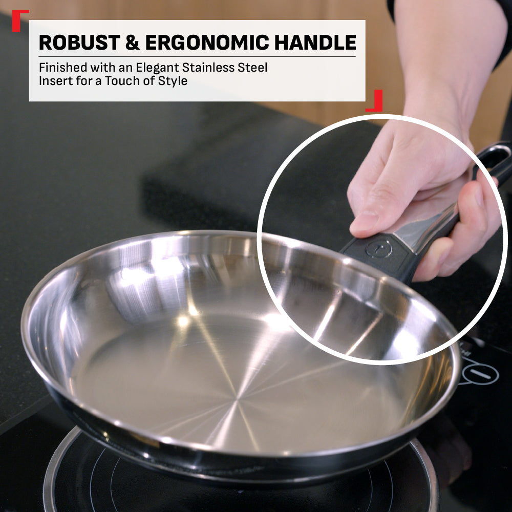 Tefal Emotion+ Flavors Stainless Steel Stew Pot, Saucepan and Fry Pan 24cm,28cm