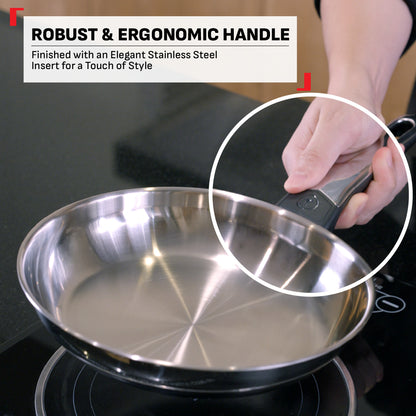 Tefal Emotion+ Flavors Stainless Steel Stew Pot, Saucepan and Fry Pan 24cm,28cm