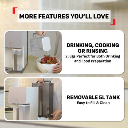 Tefal Pure Water Compact Water Dispenser BR453 / Filter XB143A - Child Lock, Instant Hot Water, Reverse Osmosis