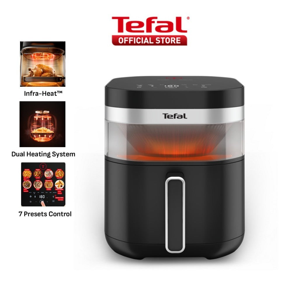 (NEW) Tefal Easy Fry Far Infrared Dual Heat 7L Air Fryer EY8328 - Infra-HeatTM Technology, 7 Preset, Dual Heating