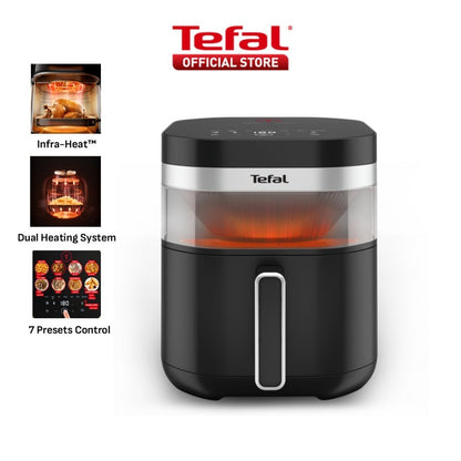 (NEW) Tefal Easy Fry Far Infrared Dual Heat 7L Air Fryer EY8328 - Infra-HeatTM Technology, 7 Preset, Dual Heating