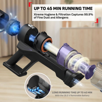 Tefal Xpert 5.80 Handstick Vacuum TY5A31 - 150W Power, 1.3KG Handheld Mode, 40 Mins Runtime