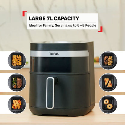 (NEW) Tefal Easy Fry Far Infrared Dual Heat 7L Air Fryer EY8328 - Infra-HeatTM Technology, 7 Preset, Dual Heating