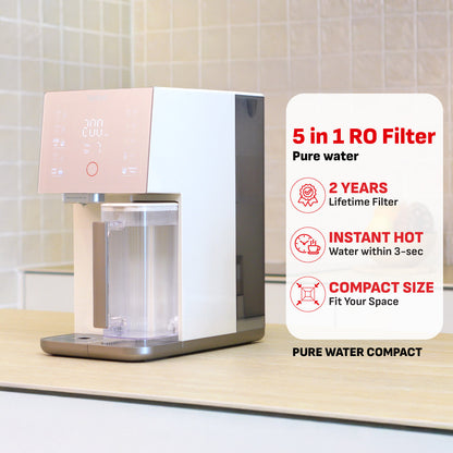 Tefal Pure Water Compact Water Dispenser BR453 / Filter XB143A - Child Lock, Instant Hot Water, Reverse Osmosis