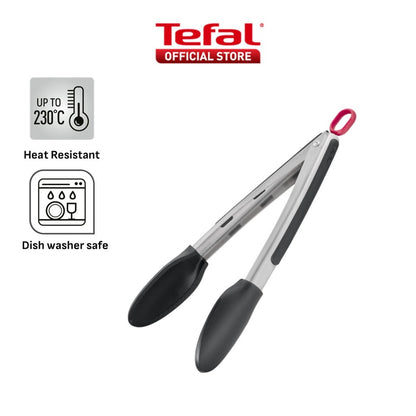 Tefal Ingenio+ Red Heat Resistant Kitchen Tools - Grater, Detachable Scissors, Locking Tongs & Vegetable Peeler