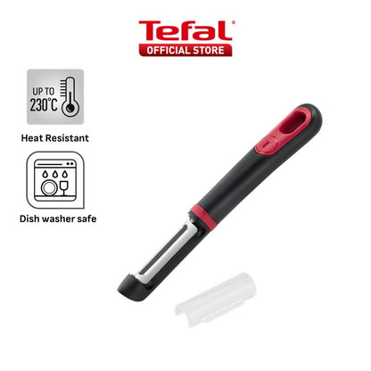 Tefal Ingenio+ Red Heat Resistant Kitchen Tools - Grater, Detachable Scissors, Locking Tongs & Vegetable Peeler