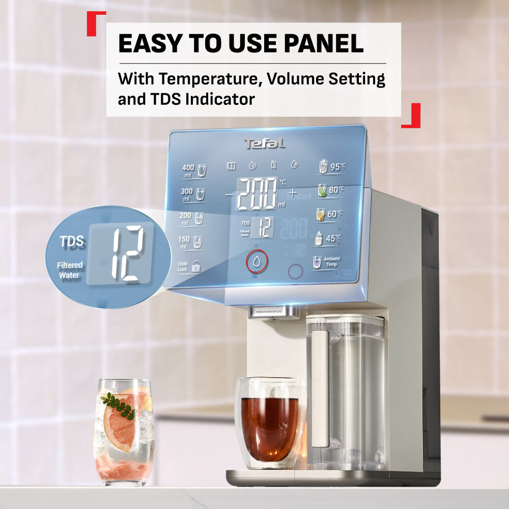 Tefal Pure Water Compact Water Dispenser BR453 / Filter XB143A - Child Lock, Instant Hot Water, Reverse Osmosis