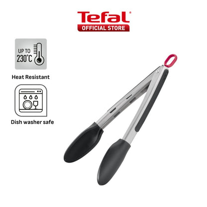 Tefal Ingenio+ Red Heat Resistant Kitchen Tools - Grater, Detachable Scissors, Locking Tongs & Vegetable Peeler