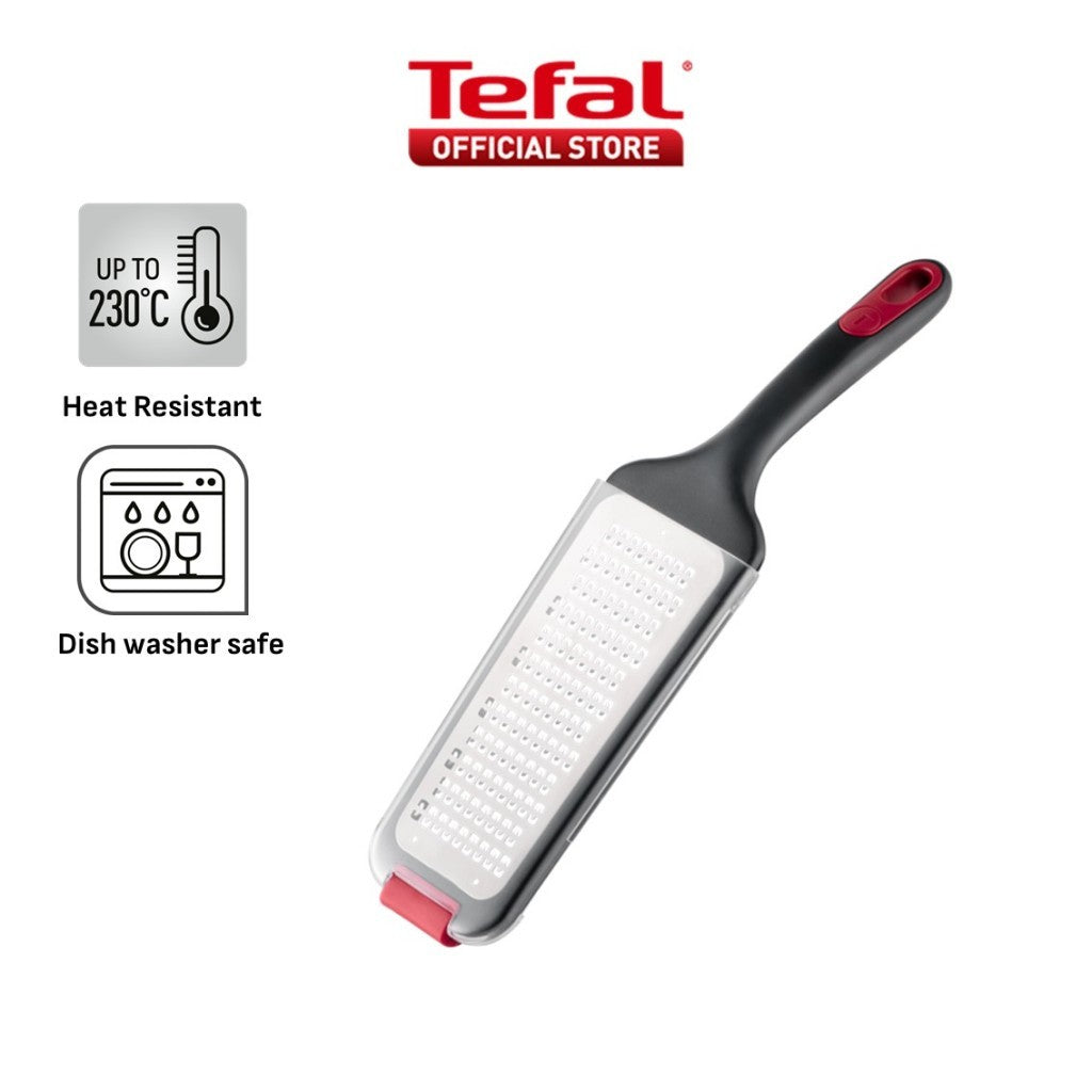 Tefal Ingenio+ Red Heat Resistant Kitchen Tools - Grater, Detachable Scissors, Locking Tongs & Vegetable Peeler