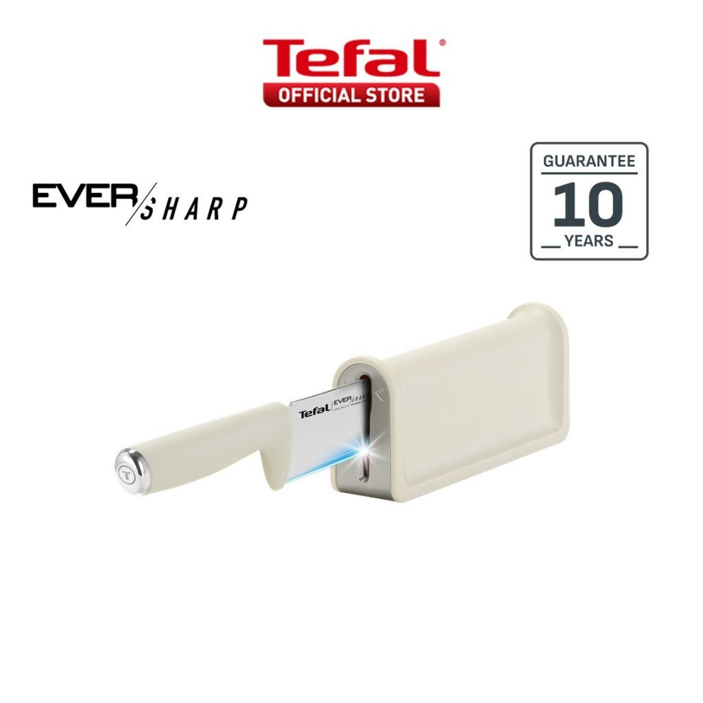 Tefal EverSharp Daily Chef Knife 16.5cm with Self-Sharpening Block, Integrated Sharpener, Stainless Steel, Always Sharp